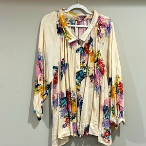 Free People watercolor floral blouse